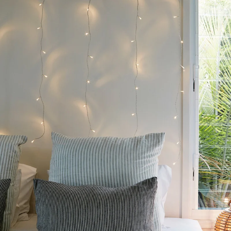 String Lights for Restaurant Outdoor Seating40 Warm White LED Curtain Light Clear Cable 1m x 1m String Lights for Restaurant Outdoor Seating40 Warm White LED Curtain Light Clear Cable 1m x 1m