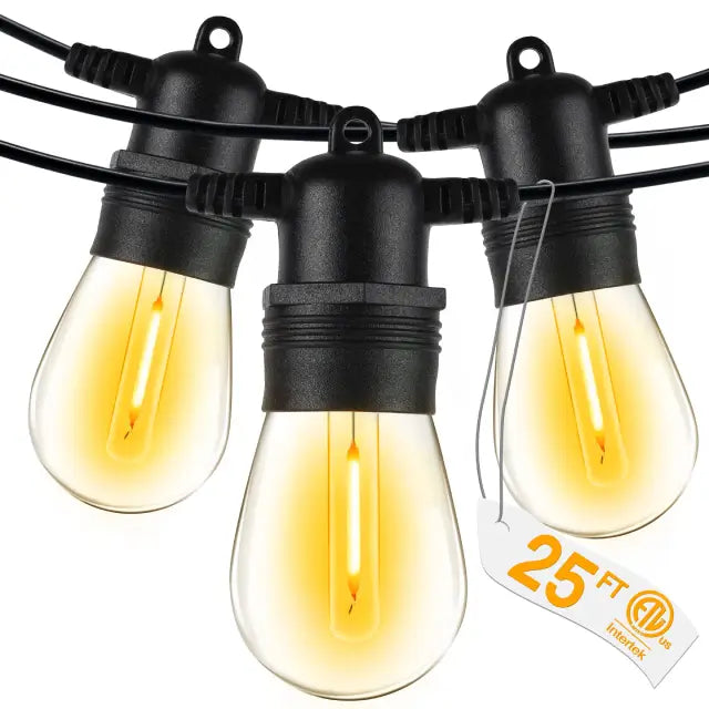 String Lights for Hotel Courtyard LightingOllny 25FT S14 Outdoor String Lights (9 Bulbs, IP65 Waterproof, Connectable, 1 Spare Bulbs) String Lights for Hotel Courtyard LightingOllny 25FT S14 Outdoor String Lights (9 Bulbs, IP65 Waterproof, Connectable, 1 Spare Bulbs)