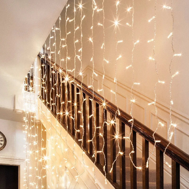 String Lights for Wedding ReceptionsCore Connect 2m x 2m 192 Warm White Connectable Curtain Lights Clear Cable String Lights for Wedding ReceptionsCore Connect 2m x 2m 192 Warm White Connectable Curtain Lights Clear Cable
