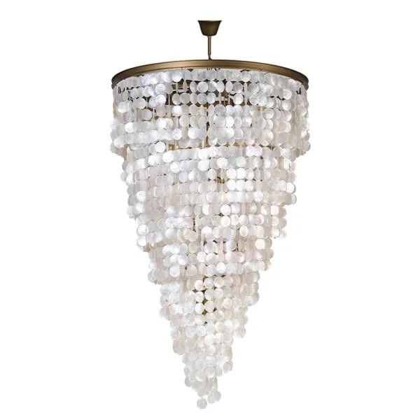 Pearl Spiral Shell Centre Ceiling Light - Small / Large