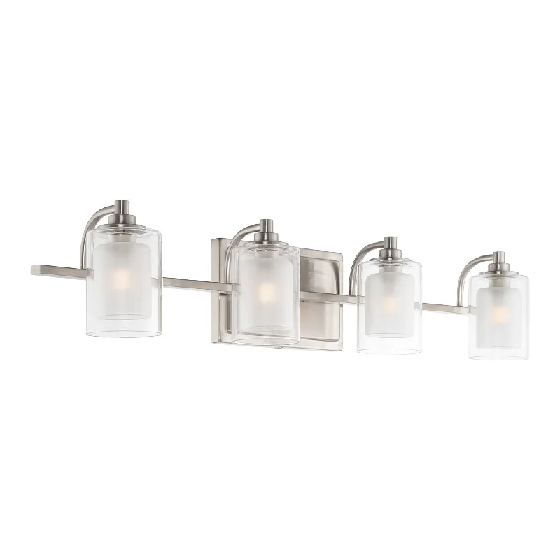 Industrial Lighting for Textile MillsKira Home Blaise 29" 4-Light Modern LED Bathroom Vanity Light + Clear Glass Shades, 4W 3000K LED G9 Bulbs, Brushed Nickel Finish Industrial Lighting for Textile MillsKira Home Blaise 29" 4-Light Modern LED Bathroom Vanity Light + Clear Glass Shades, 4W 3000K LED G9 Bulbs, Brushed Nickel Finish