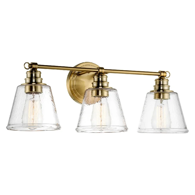 Industrial Wall - Mounted Lighting for Workshop WallsKira Home Adair 23" 3-Light Modern Farmhouse Vanity/Bathroom Light, Conic Hammered Glass Shades + Cool Brass/Gold Finish | Chic Vanity Lighting Fixture, Perfect for Bathrooms Industrial Wall - Mounted Lighting for Workshop WallsKira Home Adair 23" 3-Light Modern Farmhouse Vanity/Bathroom Light, Conic Hammered Glass Shades + Cool Brass/Gold Finish | Chic Vanity Lighting Fixture, Perfect for Bathrooms