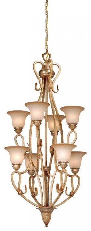 Vaxcel Lighting BE-CHU008 CA Berkeley Collection Eight Light Chandelier in Corinthian Patina Finish
