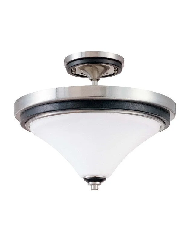 Nuvo Lighting 60-2461 Keen Collection Two Light Energy Star Efficient GU24 Semi Flush Ceiling Mount in Brushed Nickel Finish Nuvo Lighting 60-2461 Keen Collection Two Light Energy Star Efficient GU24 Semi Flush Ceiling Mount in Brushed Nickel Finish