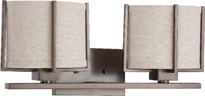 Nuvo Lighting 60-4042 Portia Collection Two Light Energy Efficiencient Fluorescent GU24 Bath Vanity Wall Mount in Hazel Bronze Finish Nuvo Lighting 60-4042 Portia Collection Two Light Energy Efficiencient Fluorescent GU24 Bath Vanity Wall Mount in Hazel Bronze Finish