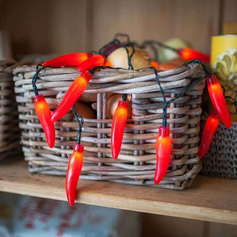 String Lights for Restaurant Outdoor Seating20 Red Chilli Pepper Fairy Lights