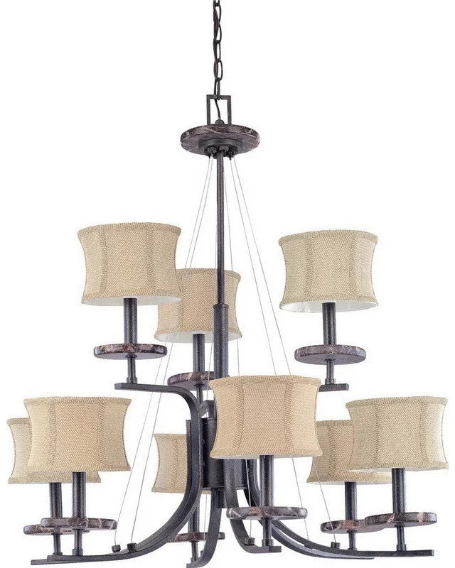 Nuvo Lighting 60-1443 Madison Collection Nine Light Chandelier in Ledgestone Finish Nuvo Lighting 60-1443 Madison Collection Nine Light Chandelier in Ledgestone Finish