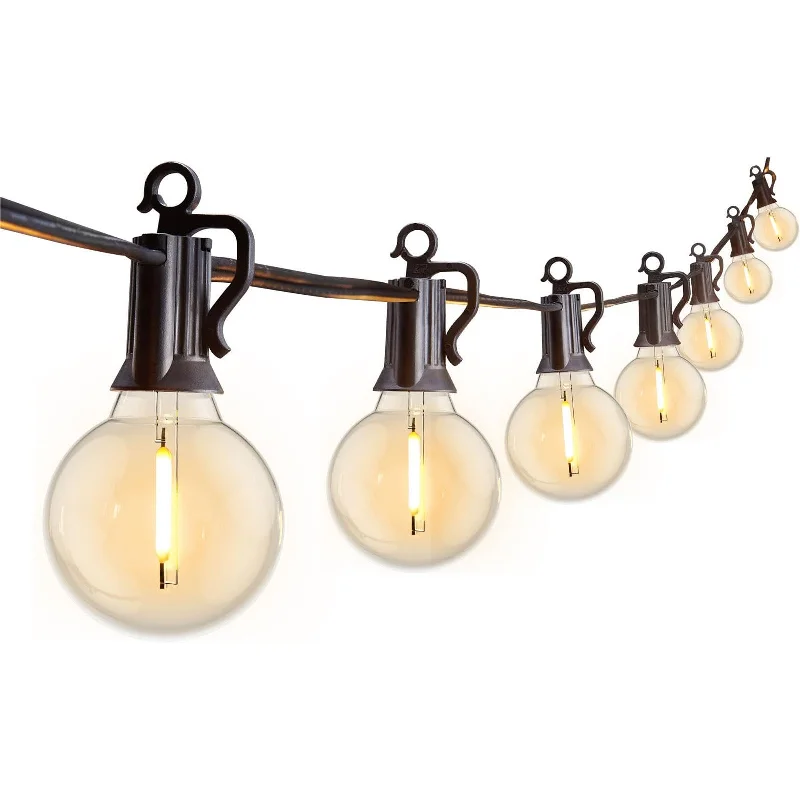 String Lights with Clear Bulbs for a Classic LookLED Patio String Light Set with G40 Bulbs on Black Wire String Lights with Clear Bulbs for a Classic LookLED Patio String Light Set with G40 Bulbs on Black Wire