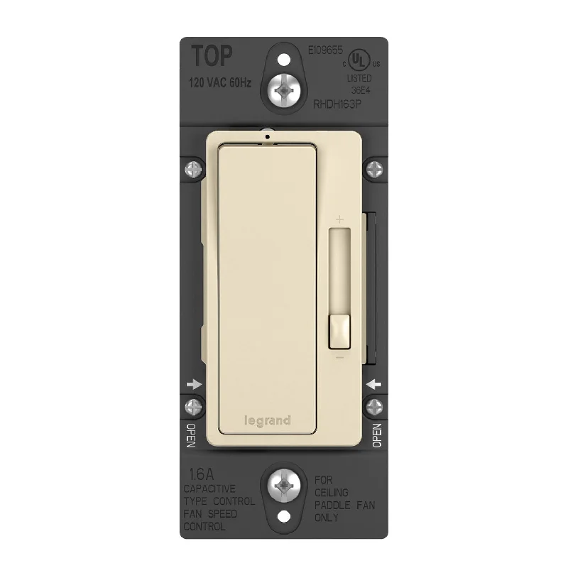 Industrial Lighting for Textile Millsradiant 1.6 Amp De-Hummer Fan Speed Control Switch, Single Pole/3-Way, Light Almond