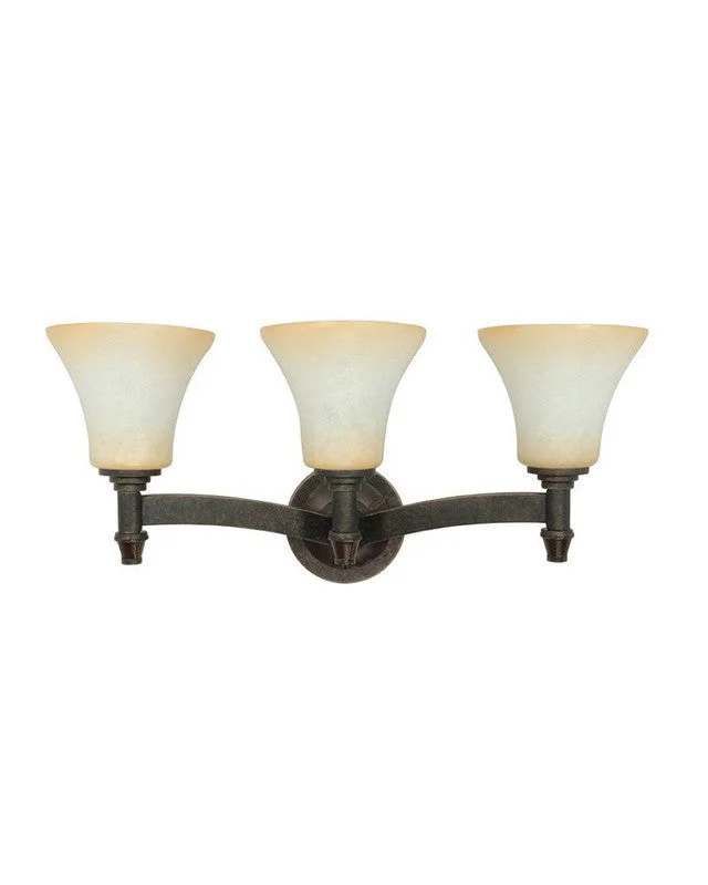 Nuvo Lighting 60-1049 Viceroy Collection Three Light Bath Vanity Wall Mount in Golden Umber Finish Nuvo Lighting 60-1049 Viceroy Collection Three Light Bath Vanity Wall Mount in Golden Umber Finish