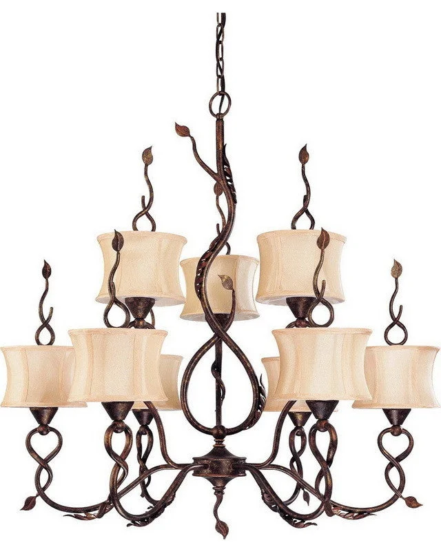 Nuvo Lighting 60-1423 Trellio Collection Nine Light Chandelier in Autumn Gold Finish