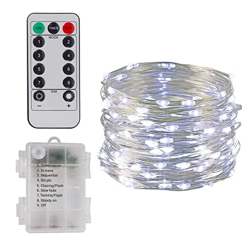 Color - Changing LED String Lights for Christmas Decor100 LED White Fairy String Lights - 33ft - Battery Operated - Waterproof - 1 Pack Color - Changing LED String Lights for Christmas Decor100 LED White Fairy String Lights - 33ft - Battery Operated - Waterproof - 1 Pack