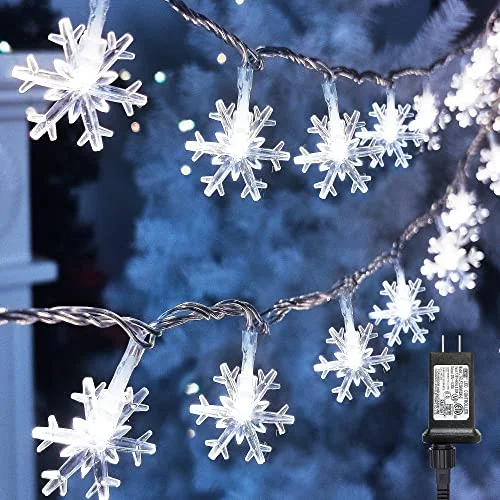 String Lights for Balcony Decoration100 LED White Snowflake String Lights - 49ft - Plug-in - Waterproof - 1 Pack String Lights for Balcony Decoration100 LED White Snowflake String Lights - 49ft - Plug-in - Waterproof - 1 Pack
