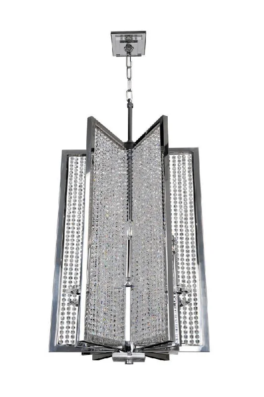 Kalco Lighting 10138-010-FR001 Rockefeller Collection Six Light Hanging Pendant Chandelier in Polished Chrome Finish Kalco Lighting 10138-010-FR001 Rockefeller Collection Six Light Hanging Pendant Chandelier in Polished Chrome Finish