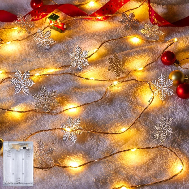 String Lights for Restaurant Outdoor SeatingChristmas Garland Snowflake Fairy Lights, AA Battery Operated String Lights for Restaurant Outdoor SeatingChristmas Garland Snowflake Fairy Lights, AA Battery Operated