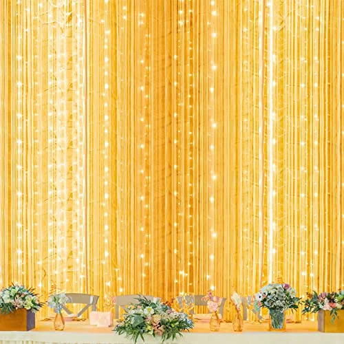 String Lights for Camping Trips600 LED Window Curtain String Light - Warm White