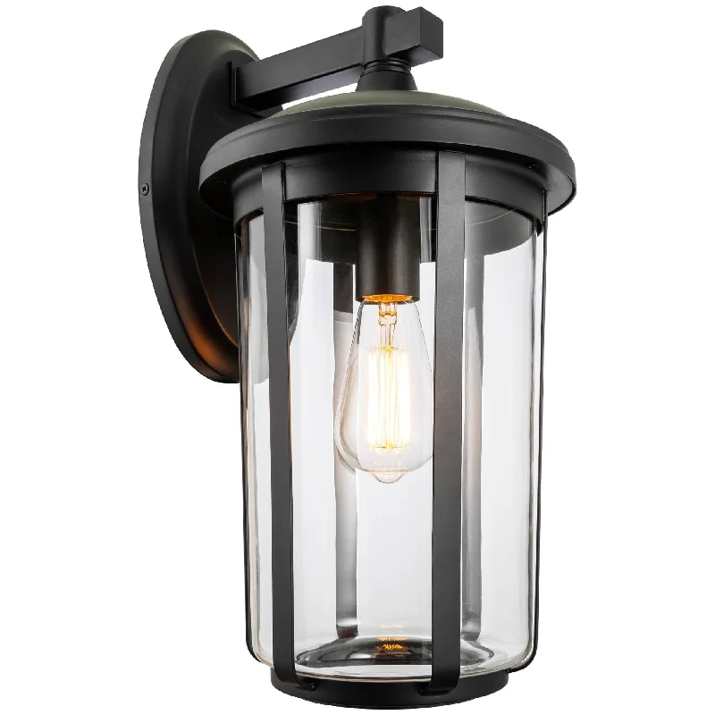 Shock - Resistant Industrial Lighting for Vibrating Machinery AreasKira Home Mercer 17" Large Modern Farmhouse Weather Resistant Outdoor Wall Sconce + Clear Glass Shade + Black Finish Shock - Resistant Industrial Lighting for Vibrating Machinery AreasKira Home Mercer 17" Large Modern Farmhouse Weather Resistant Outdoor Wall Sconce + Clear Glass Shade + Black Finish
