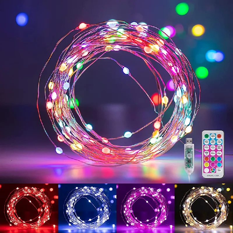 String Lights for Restaurant Outdoor SeatingColor Changing Fairy Lights with Remote