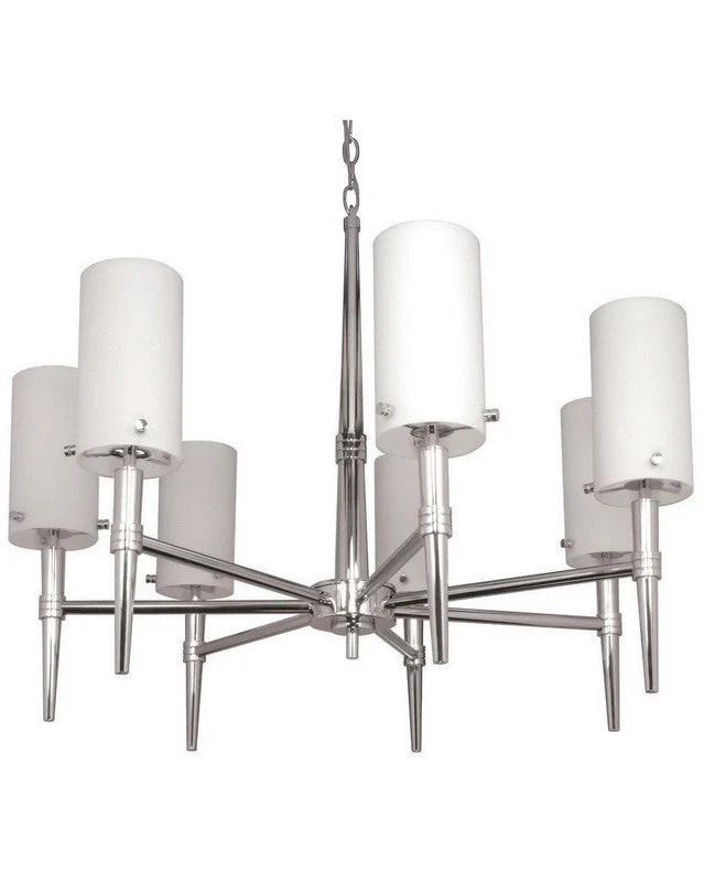Nuvo Lighting 60-3866 Jet Collection Seven Light Energy Efficient Fluorescent Chandelier in Polished Chrome Finish Nuvo Lighting 60-3866 Jet Collection Seven Light Energy Efficient Fluorescent Chandelier in Polished Chrome Finish