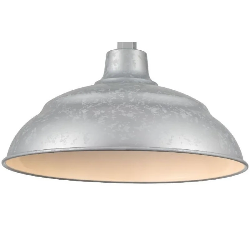 Industrial Pendant Lighting for Machine ShopsR Series 17 in. LED Galvanized Outdoor Warehouse Shade with 3/4 in. Fitter Industrial Pendant Lighting for Machine ShopsR Series 17 in. LED Galvanized Outdoor Warehouse Shade with 3/4 in. Fitter