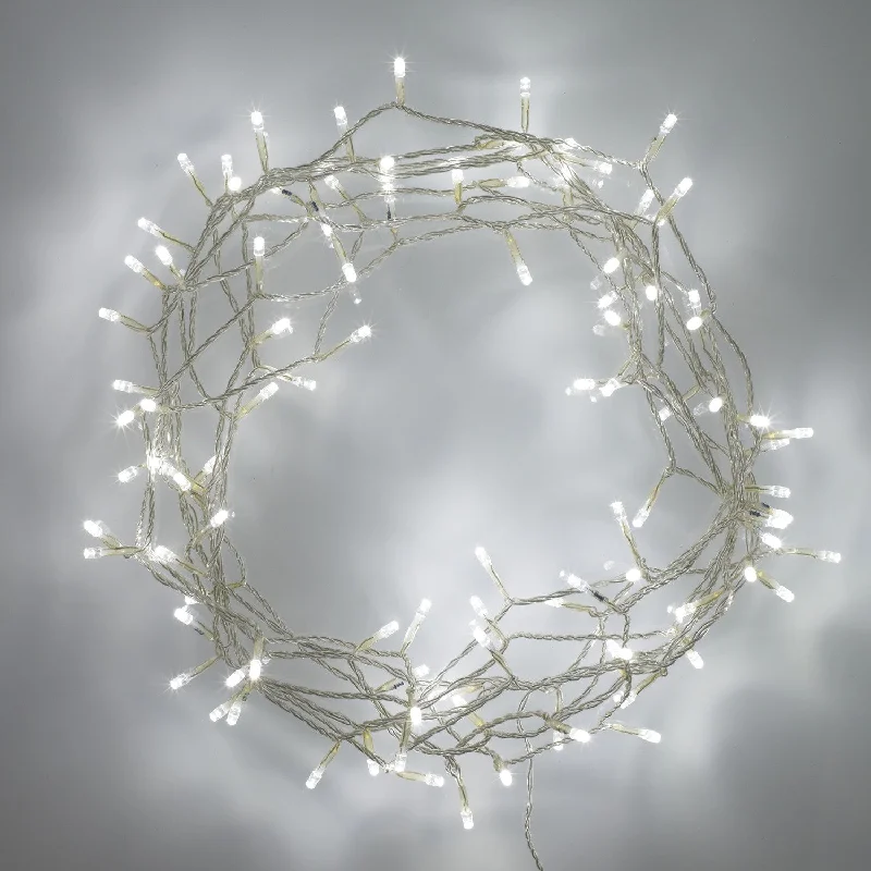 String Lights with Multicolored Bulbs for Festive Occasions100 White LED Fairy Lights On Clear Cable String Lights with Multicolored Bulbs for Festive Occasions100 White LED Fairy Lights On Clear Cable