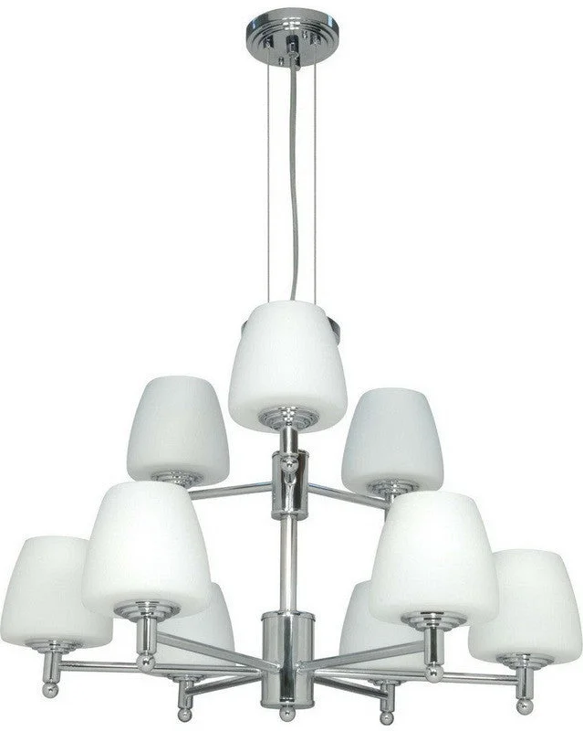 Nuvo Lighting 60-1076 Galileo Collection Nine Light Chandelier in Polished Chrome Finish Nuvo Lighting 60-1076 Galileo Collection Nine Light Chandelier in Polished Chrome Finish