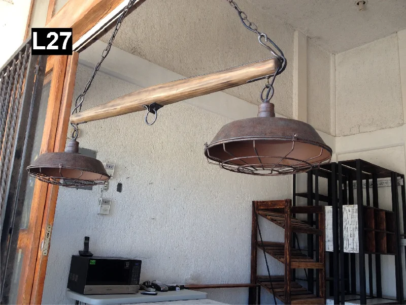 Industrial Lighting for Textile MillsRustic Yoke Suspended Lamp with metal lamp shades L27 Industrial Lighting for Textile MillsRustic Yoke Suspended Lamp with metal lamp shades L27