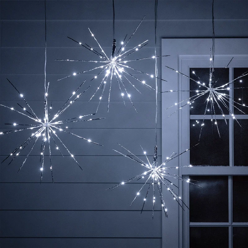 String Lights for Hotel Courtyard Lighting4 Silver Starburst Sparkling Christmas Lights