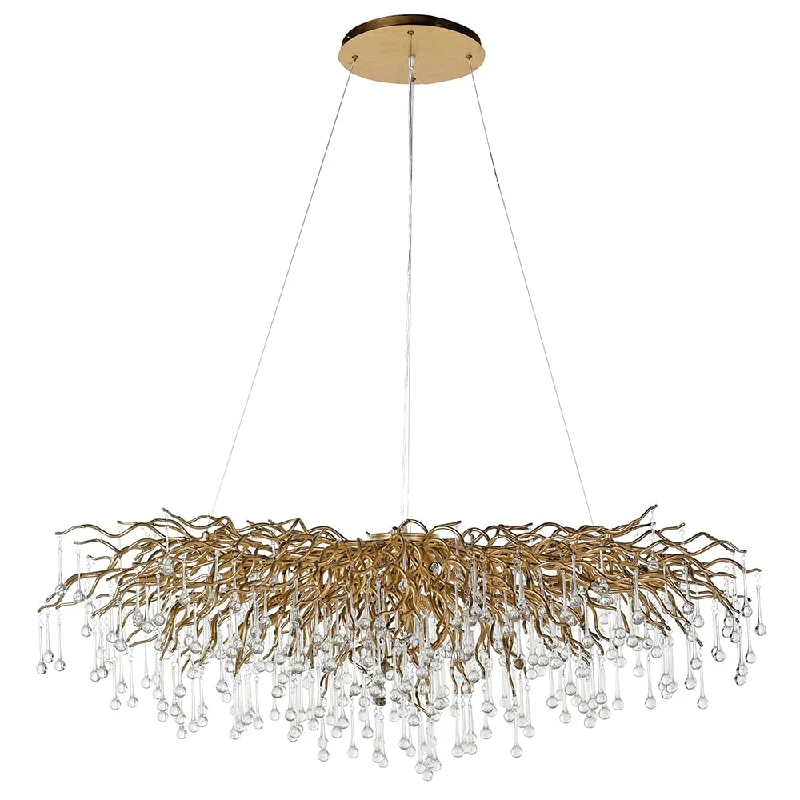 Ariana 15/13/10/6Lt Gold Droplet Chandelier