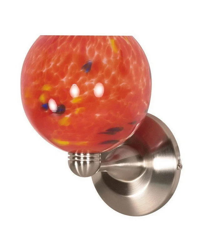 Nuvo Lighting 60-707 One Light Wall Sconce in Brushed Nickel Finish and Molten Lava Sphere Glass Nuvo Lighting 60-707 One Light Wall Sconce in Brushed Nickel Finish and Molten Lava Sphere Glass