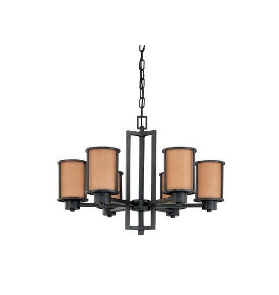 Nuvo Lighting 60-3826 Odeon Collection Six Light Energy Star Efficient Fluorescent GU24 Chandelier in Aged Bronze Finish Nuvo Lighting 60-3826 Odeon Collection Six Light Energy Star Efficient Fluorescent GU24 Chandelier in Aged Bronze Finish