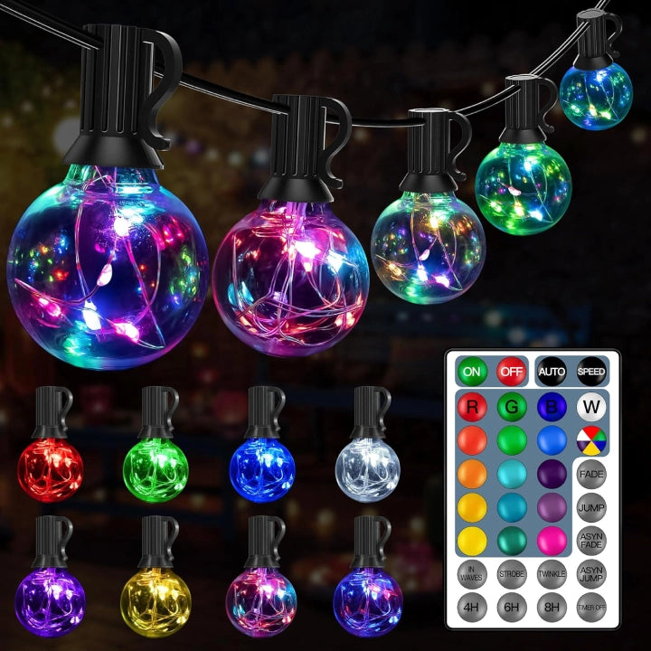 String Lights for Nursery Room DecorOllny 30 Bulbs 30ft G40 Globe Bulb String Lights (18 Colors, 8 Modes, IP45 Waterproof) String Lights for Nursery Room DecorOllny 30 Bulbs 30ft G40 Globe Bulb String Lights (18 Colors, 8 Modes, IP45 Waterproof)