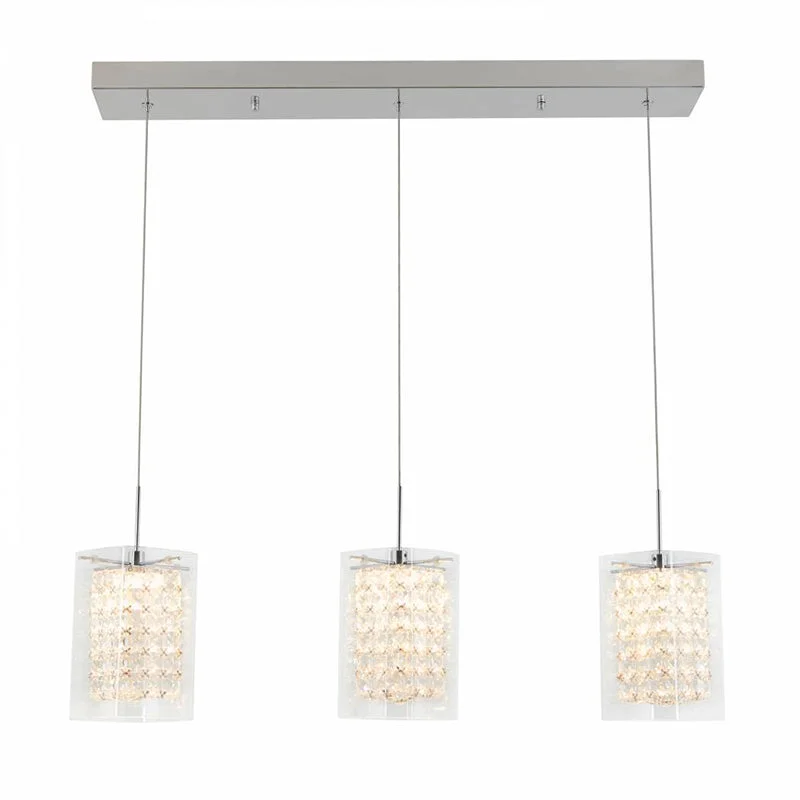 Industrial Lighting for Woodworking FactoriesPDT-3CC Crystal Cube 3-lt 29" LED Pendant Industrial Lighting for Woodworking FactoriesPDT-3CC Crystal Cube 3-lt 29" LED Pendant