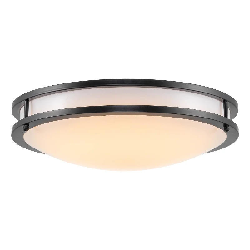 Low - Bay Industrial Lighting Fixtures for Small FactoriesKira Home Brighton 16" Modern 2-Ring LED (24W) Flush Mount Ceiling Light + Acrylic Shade, Built-in Switch w/ Ranging Color Temperatures (2700K-5000K), Matte Black Finish Low - Bay Industrial Lighting Fixtures for Small FactoriesKira Home Brighton 16" Modern 2-Ring LED (24W) Flush Mount Ceiling Light + Acrylic Shade, Built-in Switch w/ Ranging Color Temperatures (2700K-5000K), Matte Black Finish