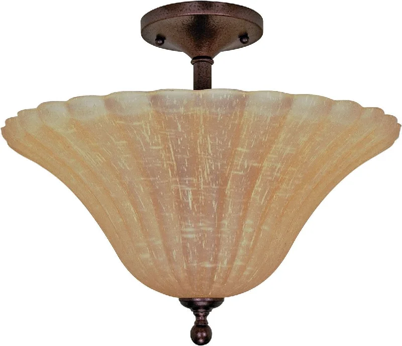 Nuvo Lighting 60-2407 Moulan Collection Three Light Energy Saving Fluorescent Semi Flush Ceiling Mount in Copper Bronze Finish Nuvo Lighting 60-2407 Moulan Collection Three Light Energy Saving Fluorescent Semi Flush Ceiling Mount in Copper Bronze Finish