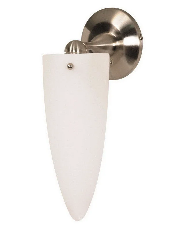 Nuvo Lighting 60-698 One Light Wall Sconce in Brushed Nickel Finish and Arctic White Cone Glass