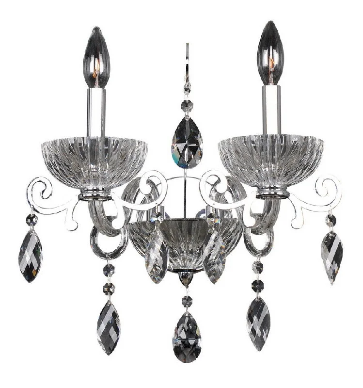 Kalco Lighting 022220-010-FR001 La Valle Collection Two Light Wall Sconce in Polished Chrome Finish Kalco Lighting 022220-010-FR001 La Valle Collection Two Light Wall Sconce in Polished Chrome Finish