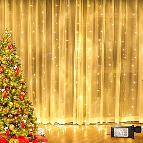String Lights for Nursery Room Decor300 LED Window Curtain String Light - Warm White