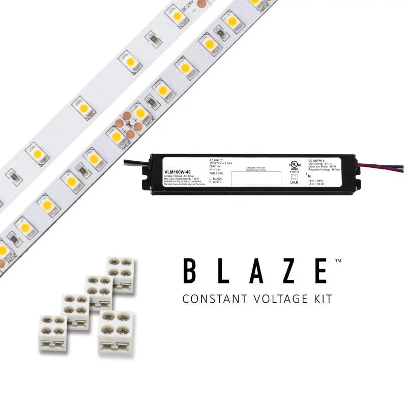 Industrial Lighting for Electronics ManufacturingBlaze 24V LED Tape Light Kits, Constant Voltage Power Supply, 200lm Industrial Lighting for Electronics ManufacturingBlaze 24V LED Tape Light Kits, Constant Voltage Power Supply, 200lm