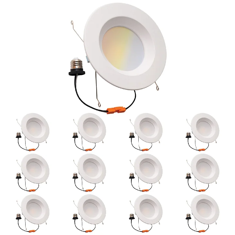 Industrial Wall - Mounted Lighting for Workshop WallsKira Home 6" LED Retrofit Recessed Downlight w/ Smooth Trim + 14W 5-Color Adjust (2700K ~ 5000K), Dimmable, Set of 12 Industrial Wall - Mounted Lighting for Workshop WallsKira Home 6" LED Retrofit Recessed Downlight w/ Smooth Trim + 14W 5-Color Adjust (2700K ~ 5000K), Dimmable, Set of 12