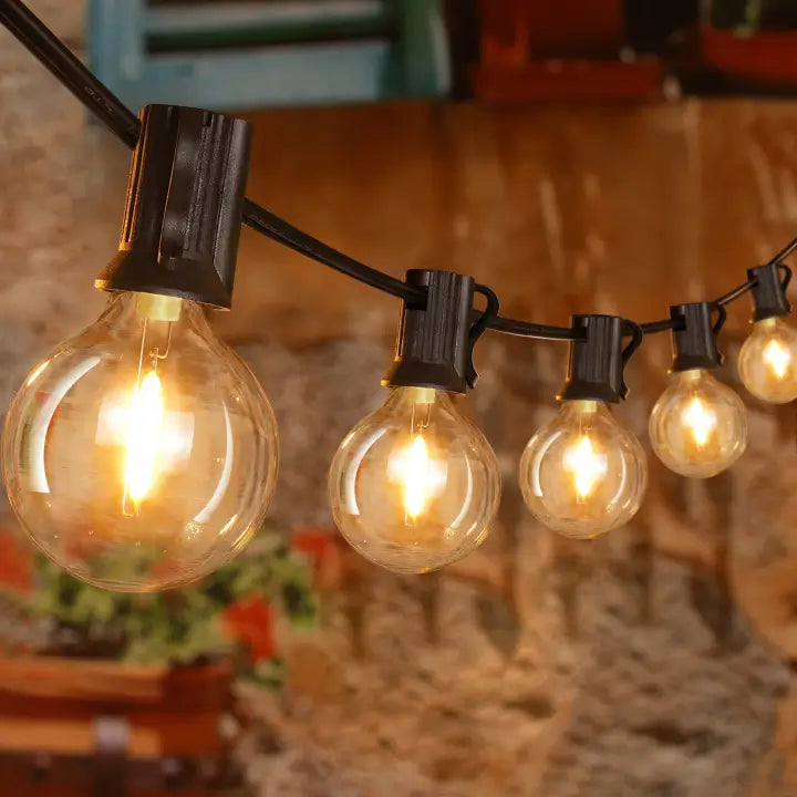 String Lights for Wedding ReceptionsOllny 100FT G40 Outdoor String Lights (50 Bulbs, IP45 Waterproof, Connectable, 4 Spare Bulbs) String Lights for Wedding ReceptionsOllny 100FT G40 Outdoor String Lights (50 Bulbs, IP45 Waterproof, Connectable, 4 Spare Bulbs)