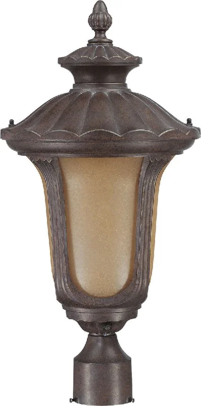Nuvo Lighting 60-3909 Beaumont Collection One Light Energy Star Efficient GU24 Exterior Outdoor Post Lantern in Fruitwood Finish Nuvo Lighting 60-3909 Beaumont Collection One Light Energy Star Efficient GU24 Exterior Outdoor Post Lantern in Fruitwood Finish
