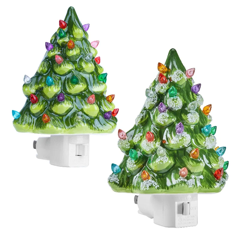 Solar - Powered String Lights for Energy - Saving BackyardsChristmas Ceramic Tree Night Light, Wall Plug Solar - Powered String Lights for Energy - Saving BackyardsChristmas Ceramic Tree Night Light, Wall Plug