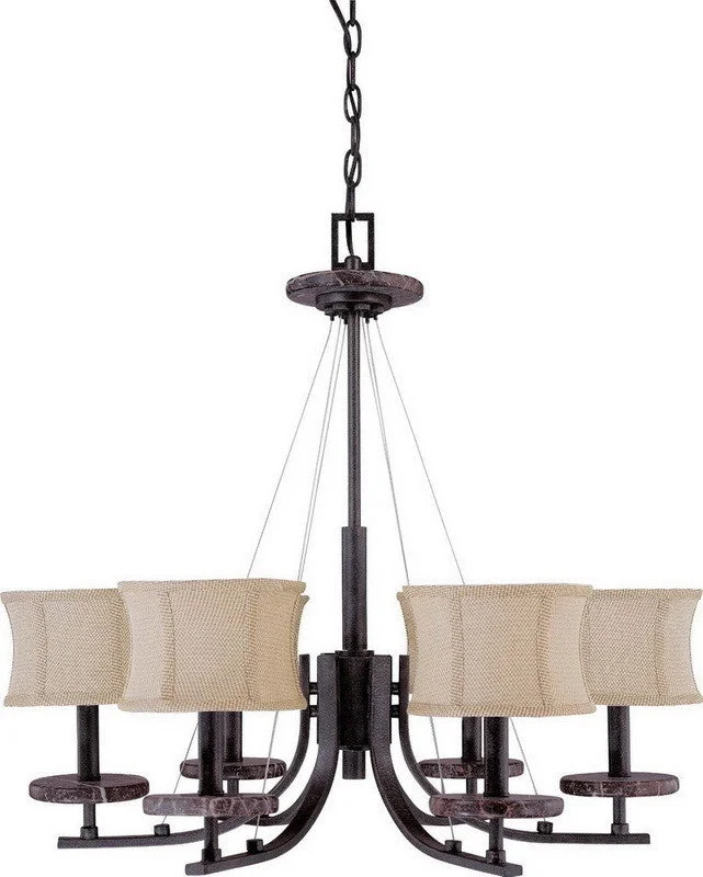 Nuvo Lighting 60-1442 Madison Collection Six Light Chandelier in Ledgestone Finish