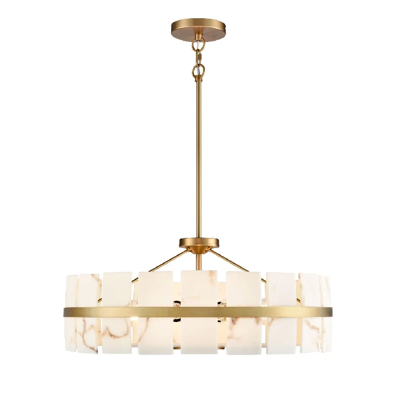 Industrial Task Lighting for Precision WorkstationsLuna Alabaster Five Light Pendant
