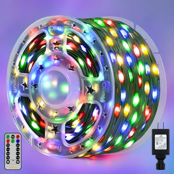 LED String Lights with Warm White GlowOllny 1200 LED 393ft Multicolor IP67 Waterproof Christmas String Lights (Green Wire, Plug in, 8 Modes) LED String Lights with Warm White GlowOllny 1200 LED 393ft Multicolor IP67 Waterproof Christmas String Lights (Green Wire, Plug in, 8 Modes)
