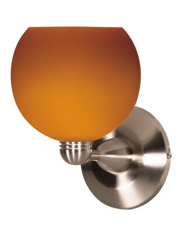 Nuvo Lighting 60-693 One Light Wall Sconce in Brushed Nickel Finish and Butterscotch Sphere Glass Nuvo Lighting 60-693 One Light Wall Sconce in Brushed Nickel Finish and Butterscotch Sphere Glass