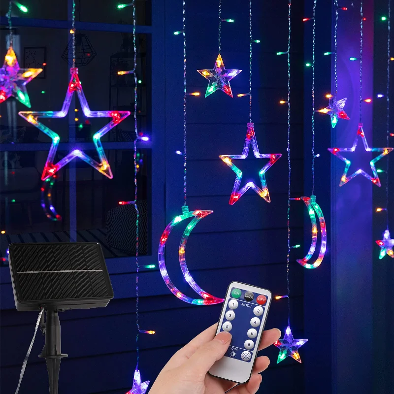 Twinkling String Lights for a Magical AtmosphereSolar Star Moon String Lights with Remote Twinkling String Lights for a Magical AtmosphereSolar Star Moon String Lights with Remote