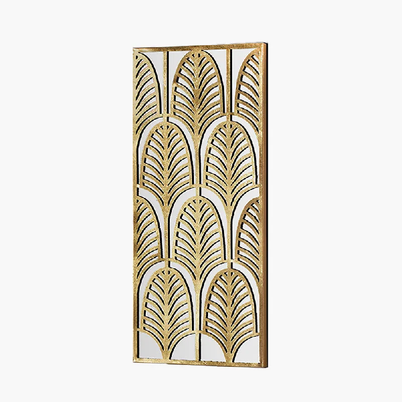 Gold Metal Rectangular Mirrored Wall Art