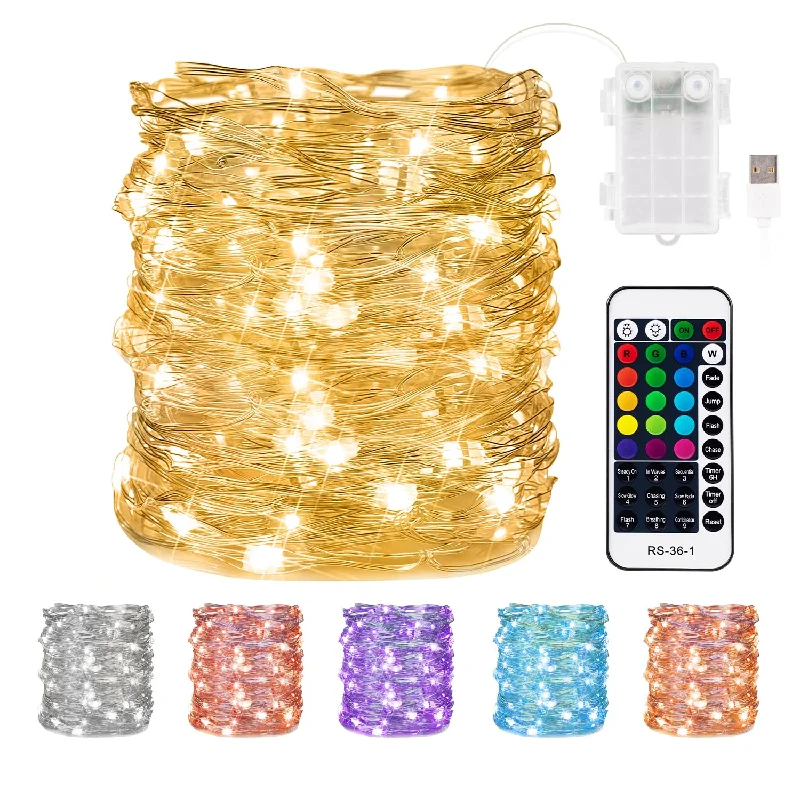 String Lights with Multicolored Bulbs for Festive OccasionsColor Changing Fairy Lights with Remote, 16 Colors, 29 Modes